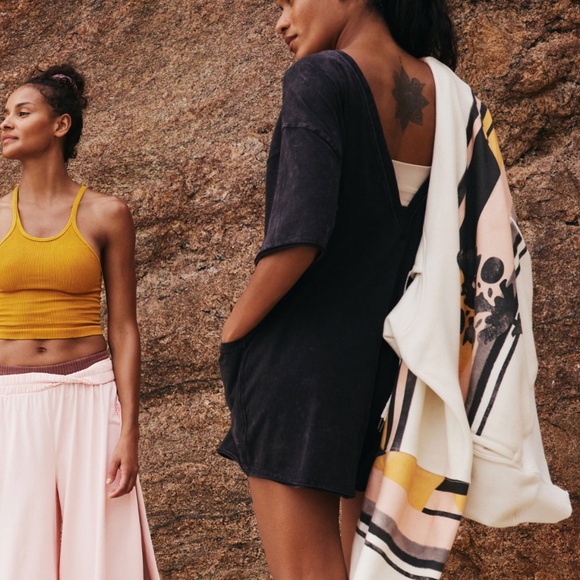 FP Movement by Free People Hot Shot Tee Romper in Black sz various NWT - Picture 5 of 6